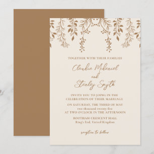 Hanging Florals Foliage Warm Romantic Boho Earthy Invitation