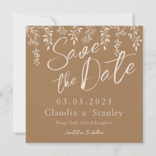 Hanging Florals Foliage Warm Romantic Boho Earthy Save The Date