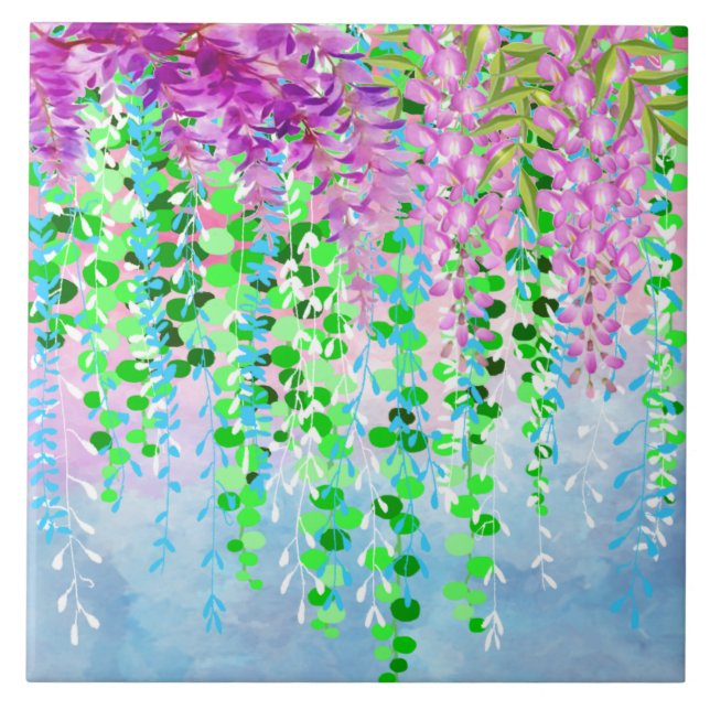 Hanging Flowers Ceramic Tile (Front)