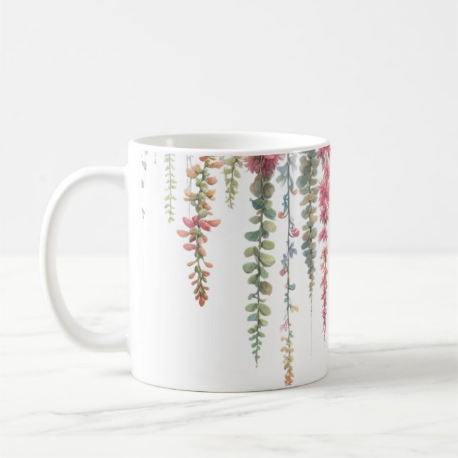Hanging flowers coffee mug (Left)