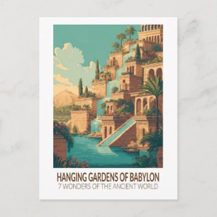 Hanging Gardens of Babylon 7 Wonders of the World Postcard