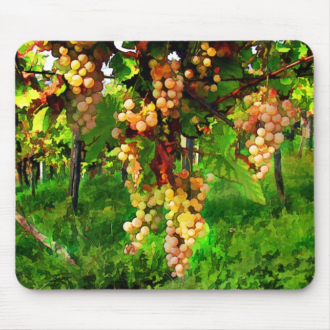 Hanging Grapes on the Vines Mouse Mat (Front)