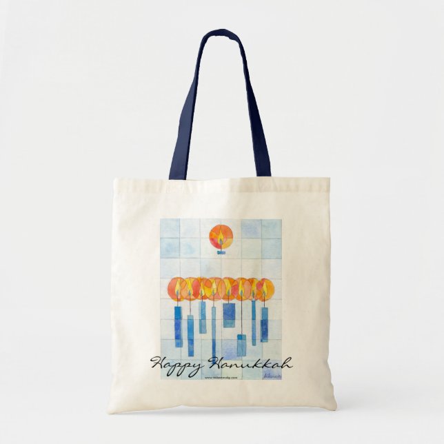 Hanging Hannukah Candles Tote Bag (Front)