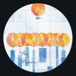 Hanging Hanukkah Candles Gift Tag<br><div class="desc">Hanging Hanukkah Candles by artist Moshe Mikanovsky will give you a fresh and contemporary look for your Hanukkah gift and card need. Using this customisable gift tag,  you can add the To and From names,  or order blank.</div>