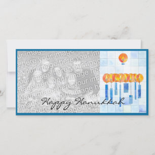 Hanging Hanukkah Candles Holiday Card