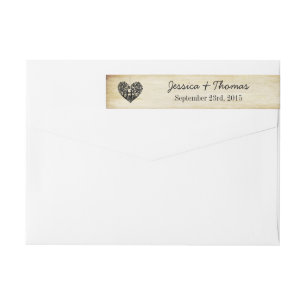 Hanging Heart Tree Vintage Wedding Collection Wrap Around Label