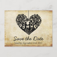Hanging Heart Tree Vintage Wedding Save The Date