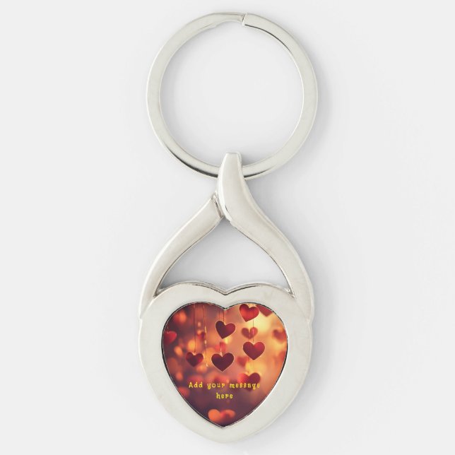 Hanging Hearts Keychain - Customisable (Front)