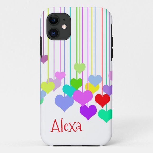 Hanging Hearts On White Case-Mate iPhone Case (Back)
