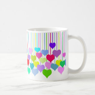 Hanging Hearts On White Coffee Mug