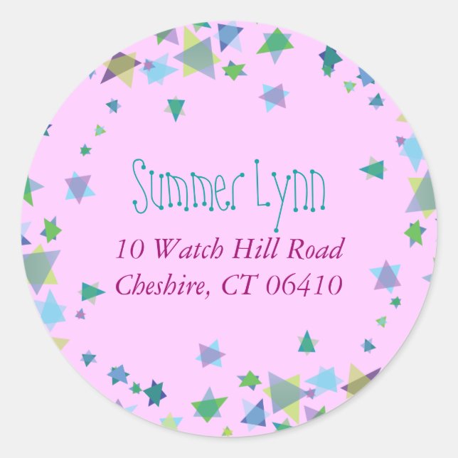 HANGING HEBREW LETTER Return Address Sticker Seal (Front)