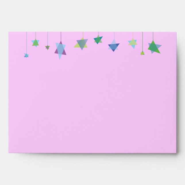HANGING HEBREW LETTERS Baby Naming Envelope (Front)