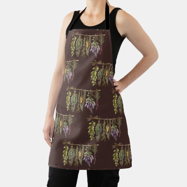 Hanging Herbs Botanical Apron | Rustic Herbs (Insitu)
