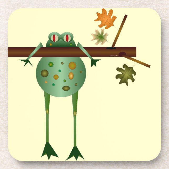 Hanging in There Tree Frog Coasters (Front)