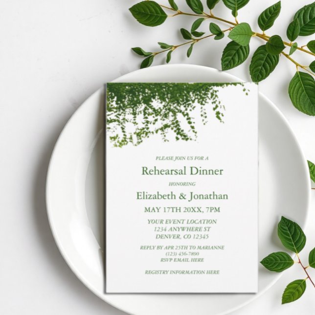 Hanging Ivy Greenery Rehearsal Dinner Invitation (Creator Uploaded)