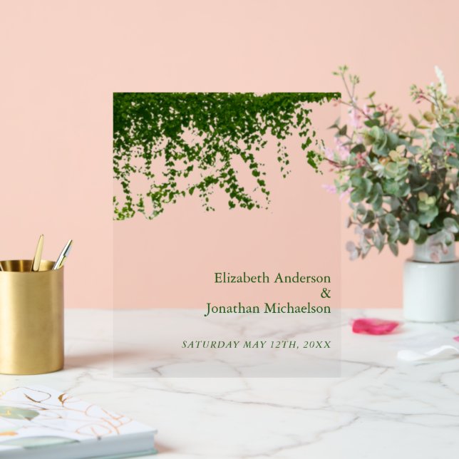 Hanging Ivy Greenery Wedding Acrylic Sign (Wedding)