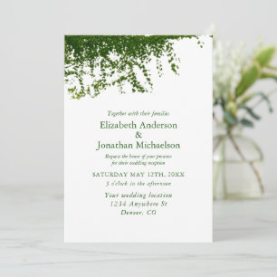 Hanging Ivy Greenery Wedding Reception Invitation
