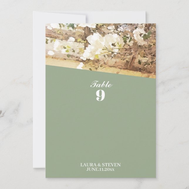 Hanging jasmine flowers Wedding Table Flat Card (Front)