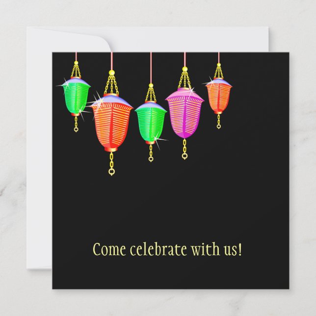 Hanging Lanterns - Any bkgd colour Invitation (Front)