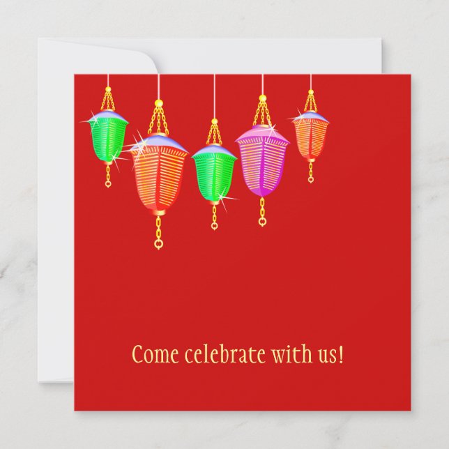 Hanging Lanterns - Any bkgd colour Invitation (Front)