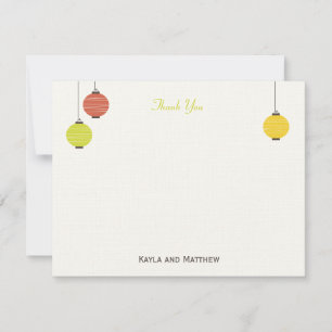Hanging Lanterns Flat Thank You Card