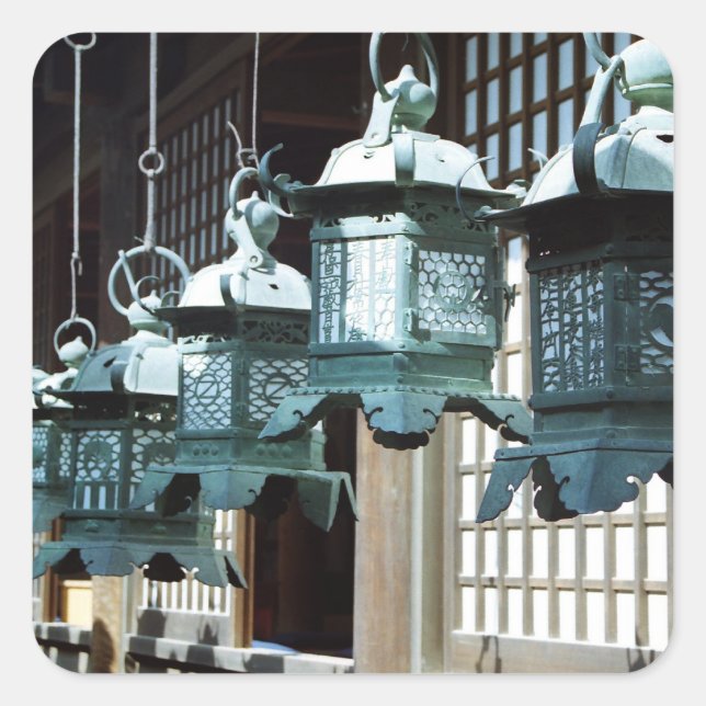 Hanging Lanterns - Kasuga Taisha, Nara, Japan Square Sticker (Front)