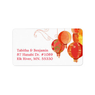 Hanging Lanterns Wedding Address Label