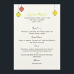 Hanging Lanterns Wedding Menu Card<br><div class="desc">Perfect for outdoor weddings or oriental-themed-weddings,  this modern and colourful Hanging Lanterns collection will give your special celebration a refreshing lift!</div>