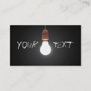 Hanging lightbulb business card