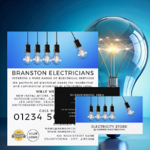 Hanging Lightbulbs, Electrician Business Card