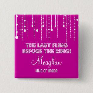 Hanging Lights Bachelorette Party Title Button