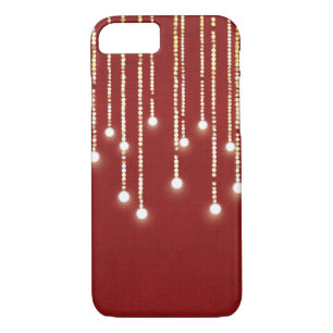 hanging lights glowing on red iPhone 8/7 case