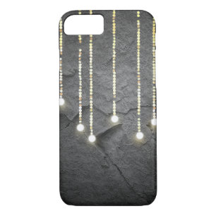 hanging lights glowing on slate grey rock iPhone 8/7 case