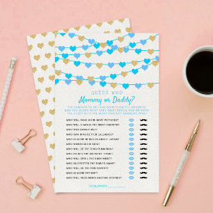 Hanging Love Hearts Baby Shower Guess Who Game