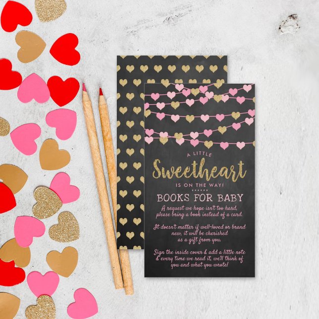 Hanging Love Hearts Little Sweetheart Baby Shower Enclosure Card (Creator Uploaded)