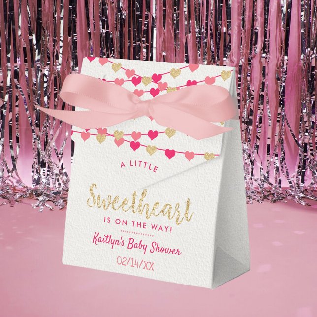 Hanging Love Hearts Little Sweetheart Baby Shower Favour Box (Creator Uploaded)