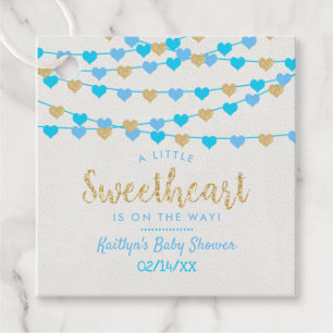 Hanging Love Hearts Little Sweetheart Baby Shower Favour Tags