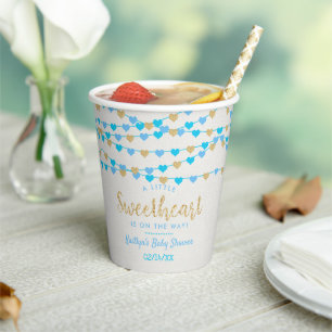Hanging Love Hearts Little Sweetheart Baby Shower Paper Cups
