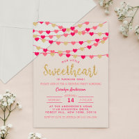 Hanging Love Hearts Little Sweetheart Birthday