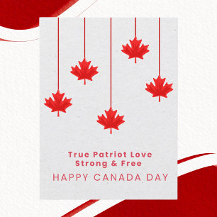Hanging Maple Leaf Canada Day Postcard