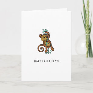Hanging Monkey Folded Greeting Card
