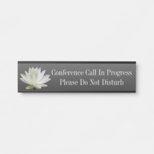 Hanging Name Plate Conference Call In Progress