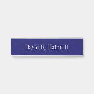 Hanging Name Plates Navy Textured