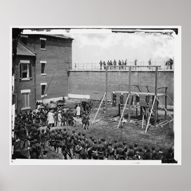 Hanging of the Four Lincoln Conspirators Poster (Front)