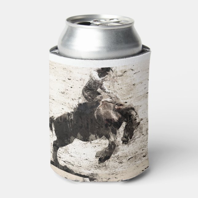 Hanging On - Bronco Busting Champ Can Cooler (Can Front)