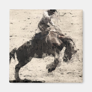 Hanging On - Bronco Busting Champ Magnet