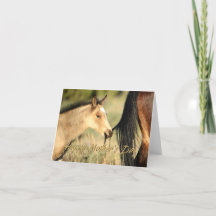 Hanging onto Mama Wild Mustangs Mother's Day Card
