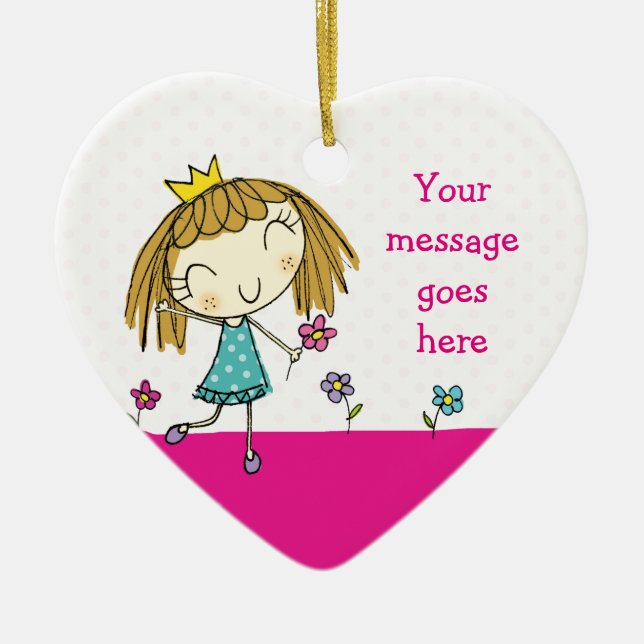♥ HANGING ORNAMENT ♥ cute princess pink polka dot (Front)