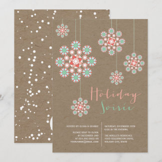 Hanging Ornaments Chic Holiday Soiree Party Invite