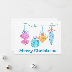 Hanging Ornaments Christmas Card
